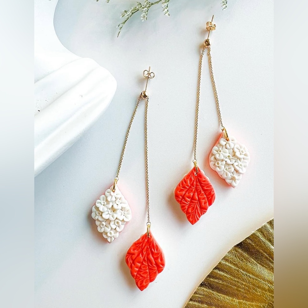 ✨ Handmade Polymer Clay + Acrylic Earrings✨